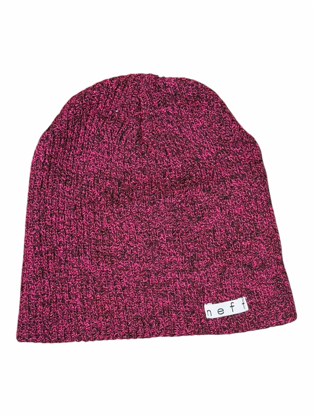 Neff Daily Heather Pink Black Knit Slouchy Beanie One Size Streetwear Unisex